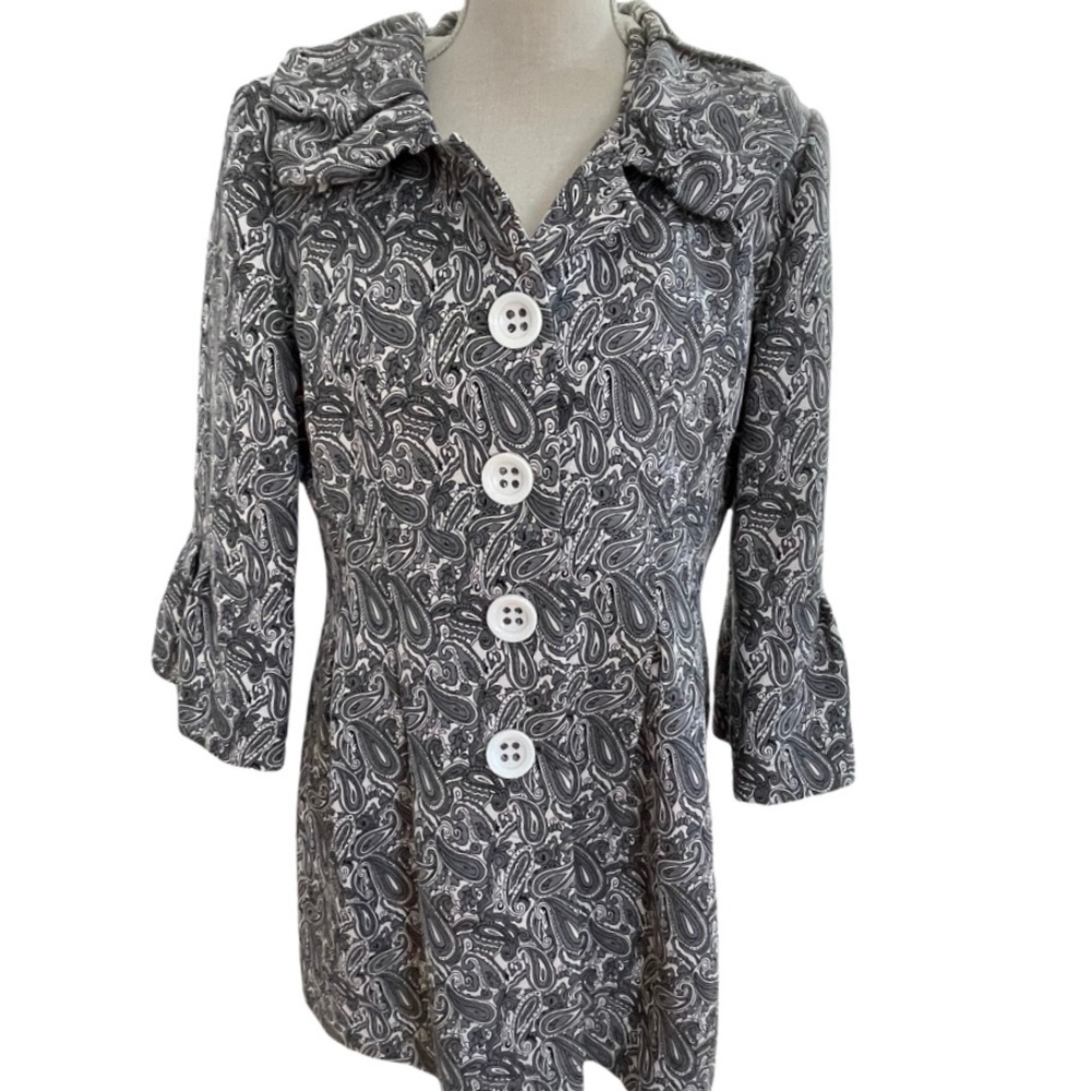 BOHO CHIC grey button DOWN COAT - Picture 4 of 16
